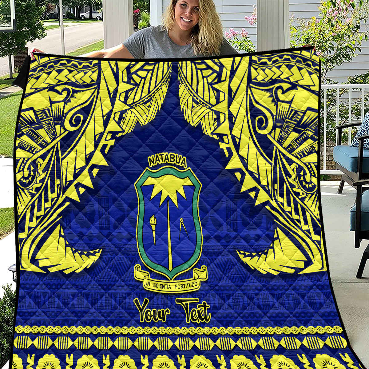 Personalised Fiji Natabua High School Quilt Fijian Tapa Pattern - Wonder Print Shop