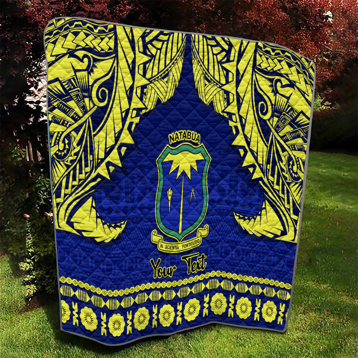 Personalised Fiji Natabua High School Quilt Fijian Tapa Pattern - Wonder Print Shop