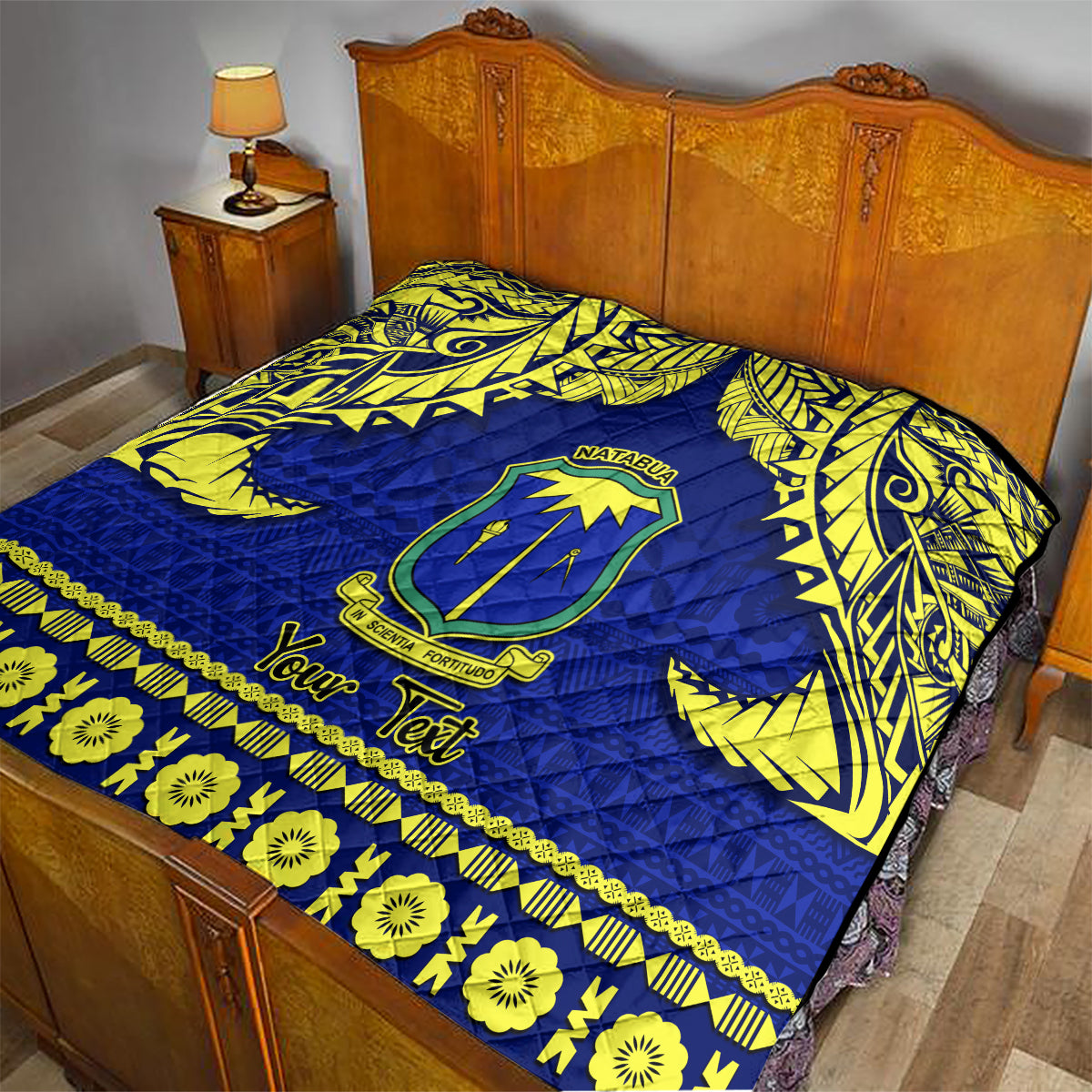 Personalised Fiji Natabua High School Quilt Fijian Tapa Pattern - Wonder Print Shop
