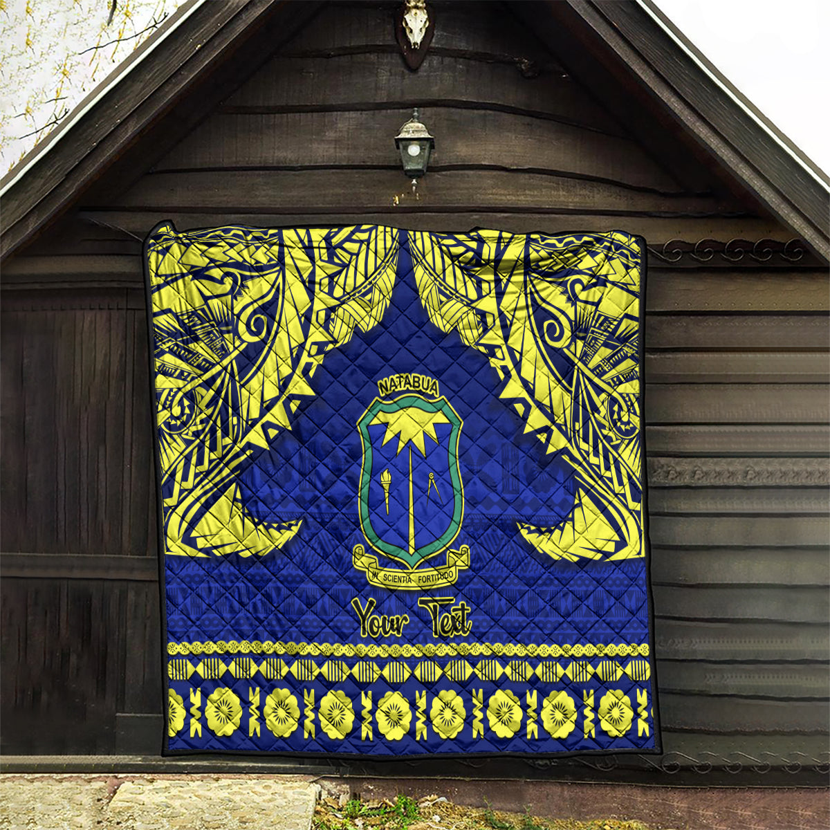 Personalised Fiji Natabua High School Quilt Fijian Tapa Pattern - Wonder Print Shop