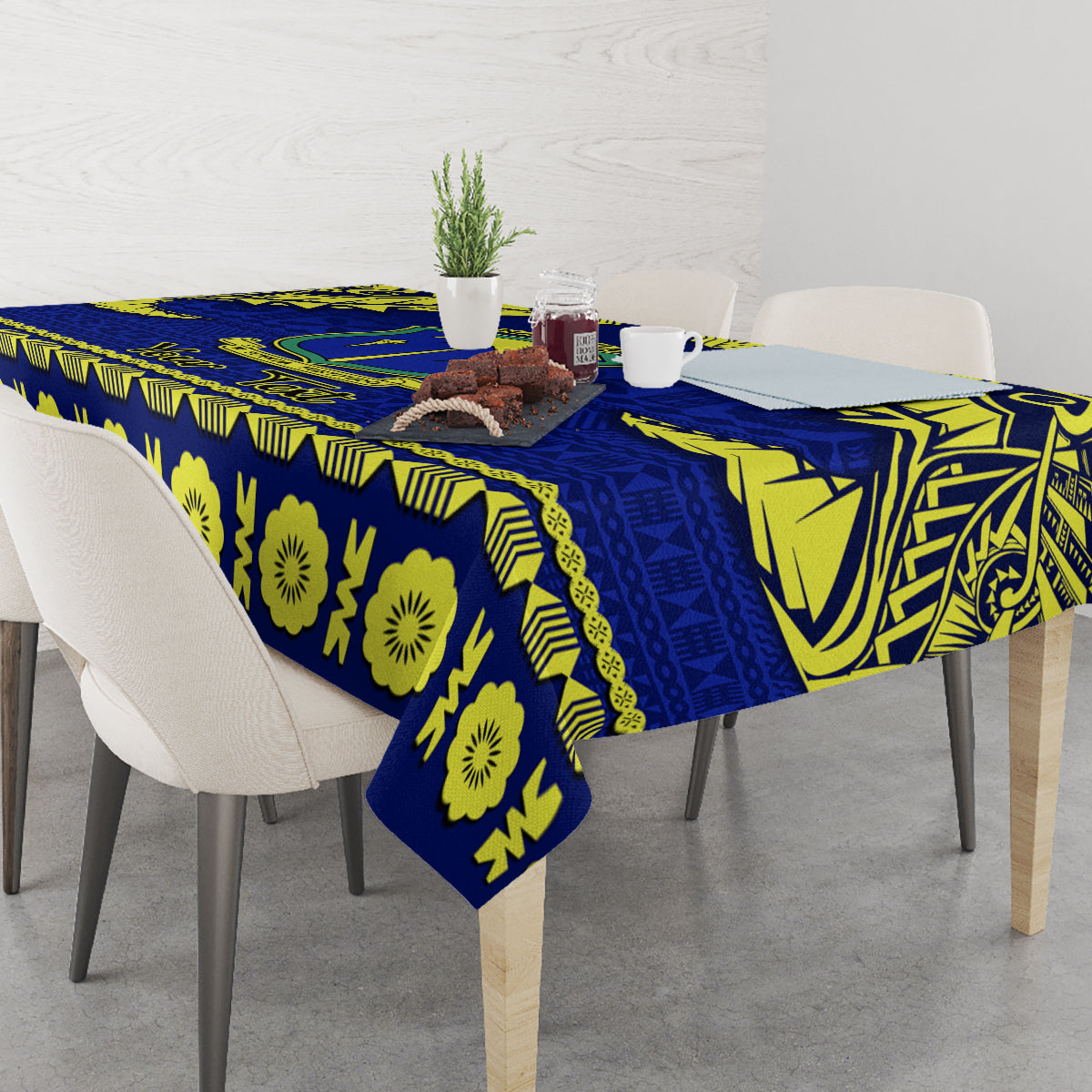 Personalised Fiji Natabua High School Tablecloth Fijian Tapa Pattern - Wonder Print Shop