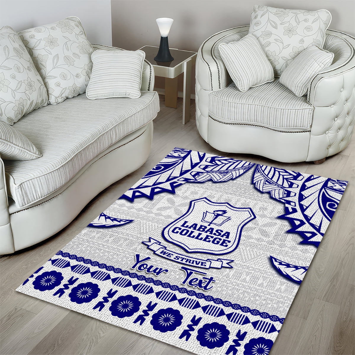 Personalised Fiji Labasa College Area Rug Fijian Tapa Pattern - Wonder Print Shop