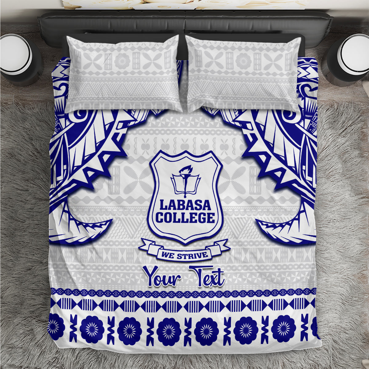 Personalised Fiji Labasa College Bedding Set Fijian Tapa Pattern - Wonder Print Shop