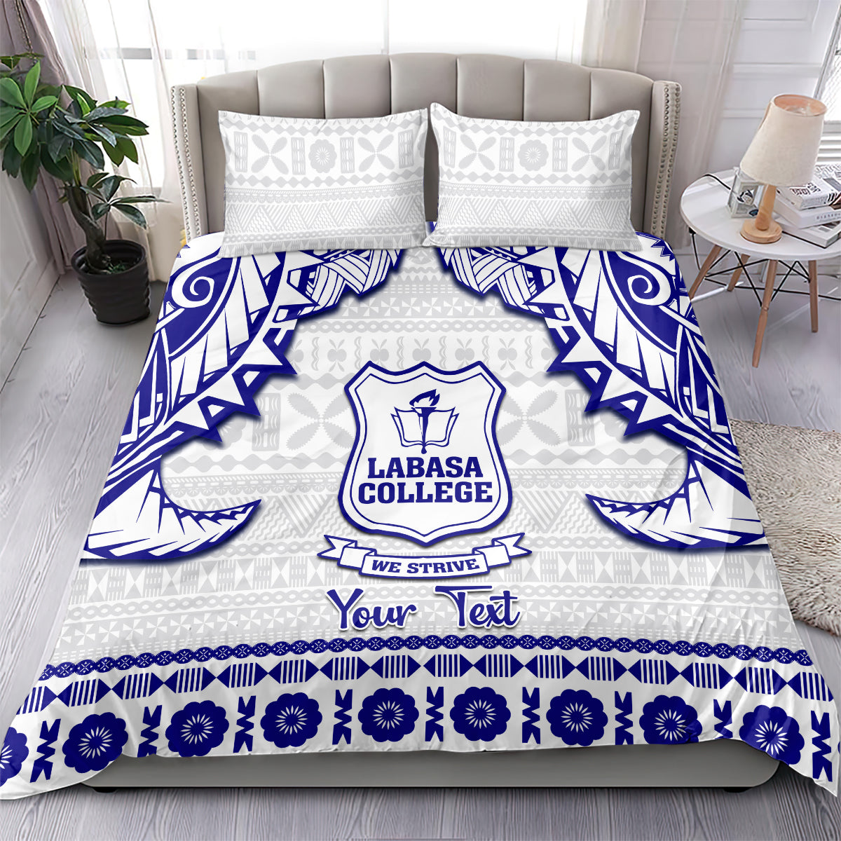 Personalised Fiji Labasa College Bedding Set Fijian Tapa Pattern - Wonder Print Shop