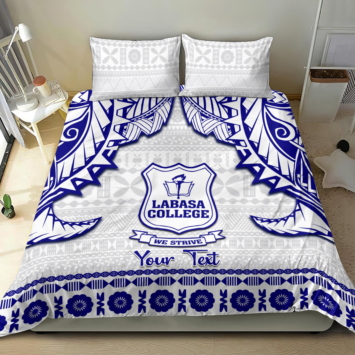 Personalised Fiji Labasa College Bedding Set Fijian Tapa Pattern - Wonder Print Shop