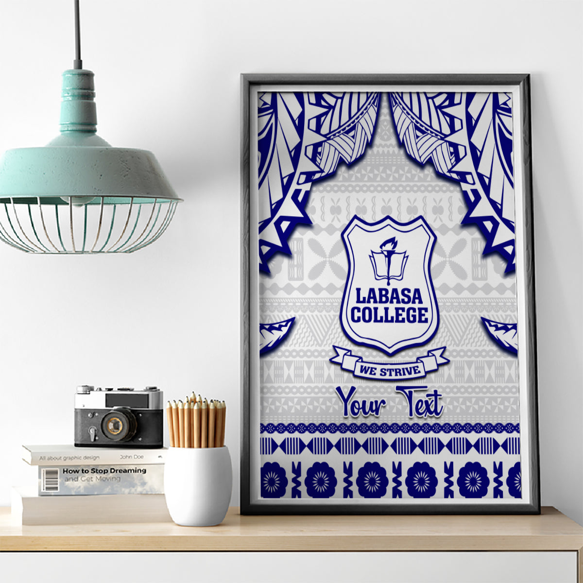Personalised Fiji Labasa College Canvas Wall Art Fijian Tapa Pattern - Wonder Print Shop