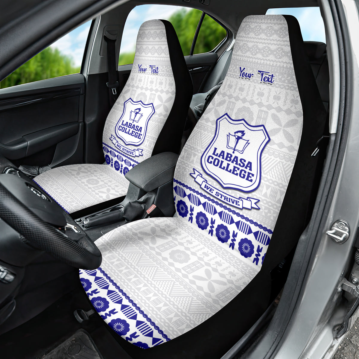 Personalised Fiji Labasa College Car Seat Cover Fijian Tapa Pattern - Wonder Print Shop