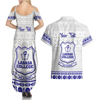Personalised Fiji Labasa College Couples Matching Summer Maxi Dress and Hawaiian Shirt Fijian Tapa Pattern - Wonder Print Shop