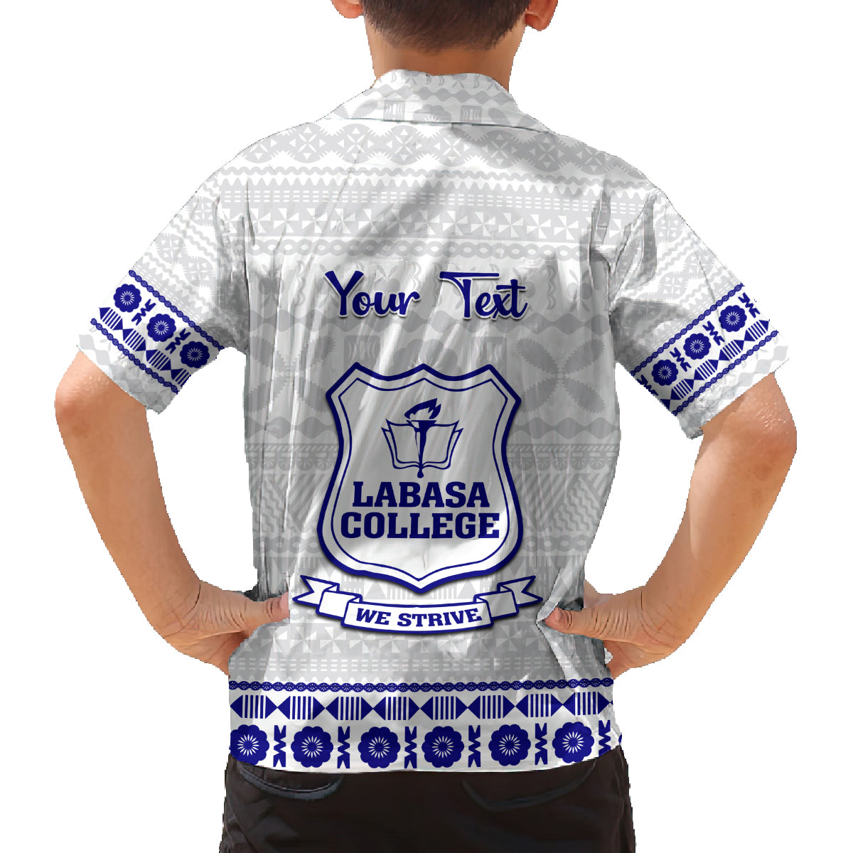 Personalised Fiji Labasa College Family Matching Long Sleeve Bodycon Dress and Hawaiian Shirt Fijian Tapa Pattern - Wonder Print Shop