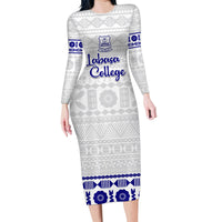 Personalised Fiji Labasa College Family Matching Long Sleeve Bodycon Dress and Hawaiian Shirt Fijian Tapa Pattern - Wonder Print Shop