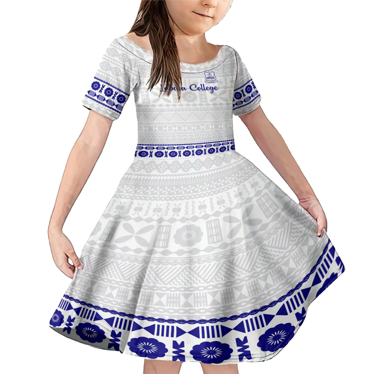 Personalised Fiji Labasa College Family Matching Mermaid Dress and Hawaiian Shirt Fijian Tapa Pattern - Wonder Print Shop