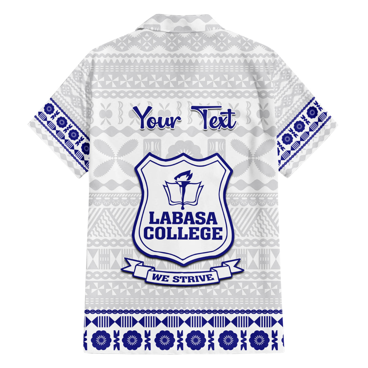 Personalised Fiji Labasa College Family Matching Off Shoulder Long Sleeve Dress and Hawaiian Shirt Fijian Tapa Pattern - Wonder Print Shop