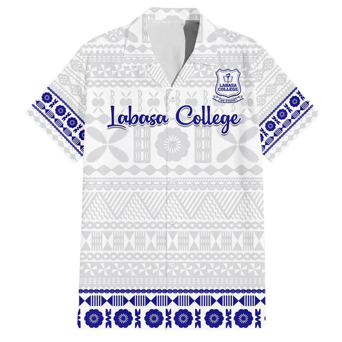 Personalised Fiji Labasa College Family Matching Short Sleeve Bodycon Dress and Hawaiian Shirt Fijian Tapa Pattern - Wonder Print Shop