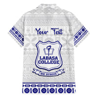 Personalised Fiji Labasa College Family Matching Short Sleeve Bodycon Dress and Hawaiian Shirt Fijian Tapa Pattern - Wonder Print Shop
