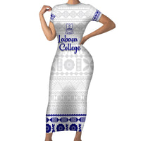 Personalised Fiji Labasa College Family Matching Short Sleeve Bodycon Dress and Hawaiian Shirt Fijian Tapa Pattern - Wonder Print Shop