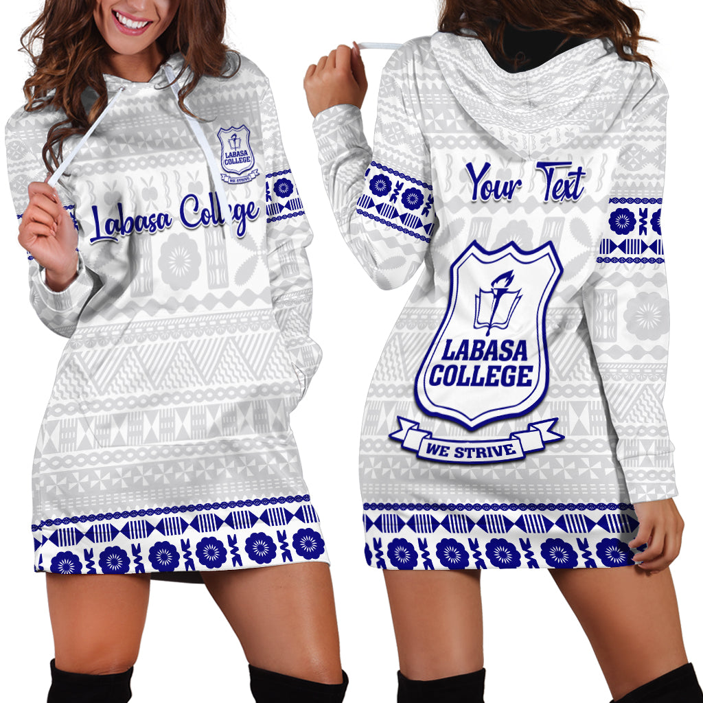Personalised Fiji Labasa College Hoodie Dress Fijian Tapa Pattern - Wonder Print Shop