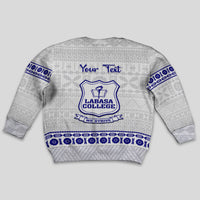 Personalised Fiji Labasa College Kid Ugly Christmas Sweater Fijian Tapa Pattern - Wonder Print Shop