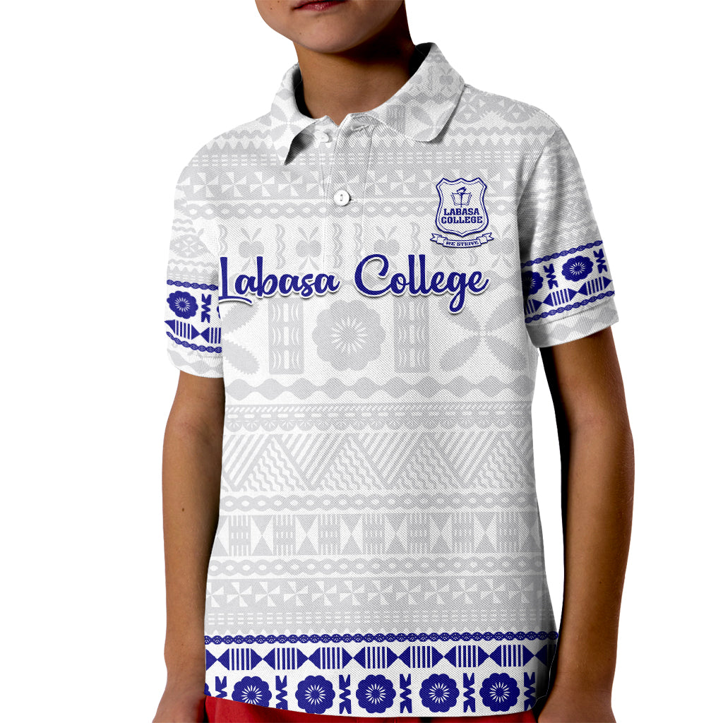 Personalised Fiji Labasa College Kid Polo Shirt Fijian Tapa Pattern - Wonder Print Shop