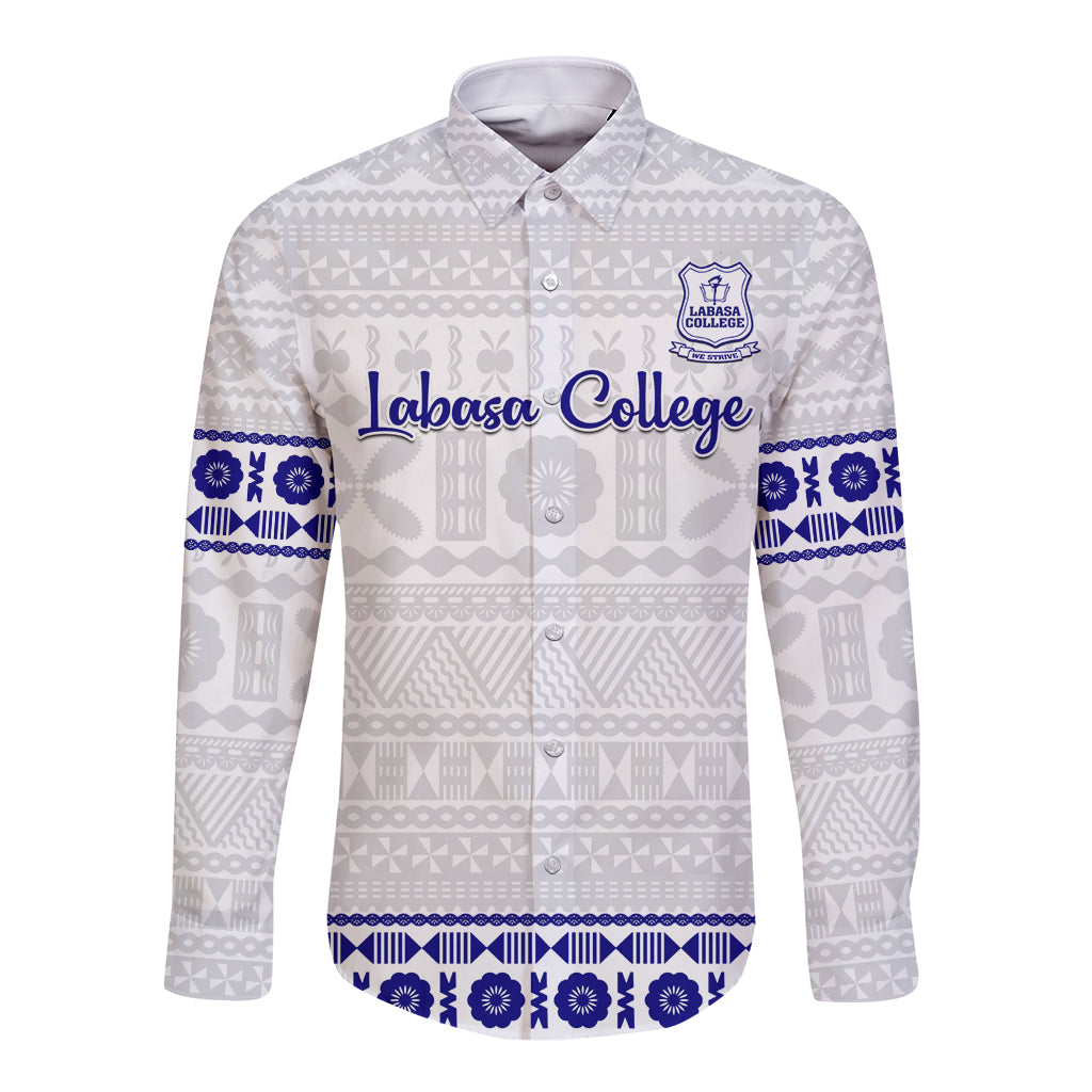 Personalised Fiji Labasa College Long Sleeve Button Shirt Fijian Tapa Pattern - Wonder Print Shop