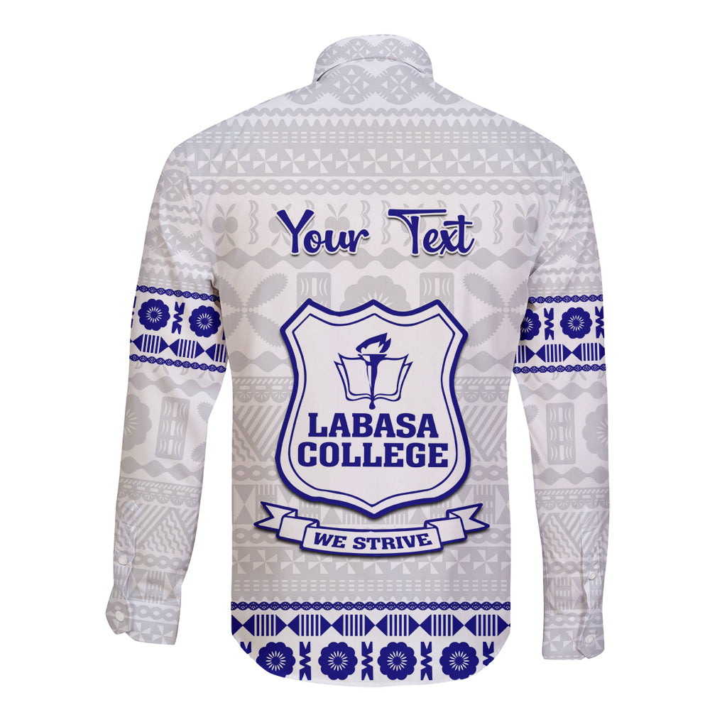 Personalised Fiji Labasa College Long Sleeve Button Shirt Fijian Tapa Pattern - Wonder Print Shop