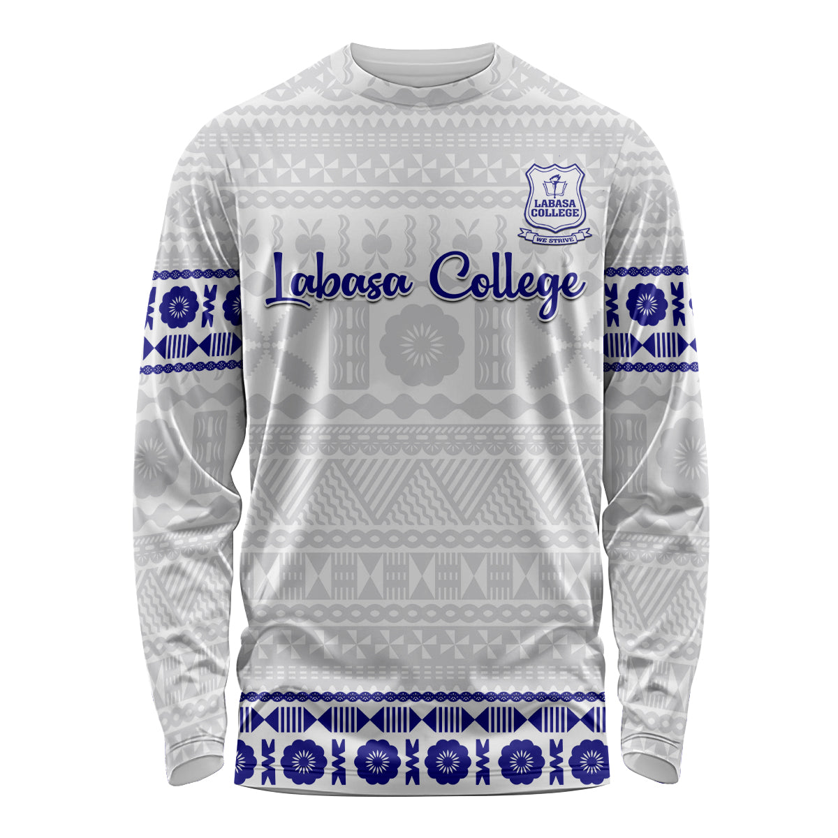 Personalised Fiji Labasa College Long Sleeve Shirt Fijian Tapa Pattern - Wonder Print Shop