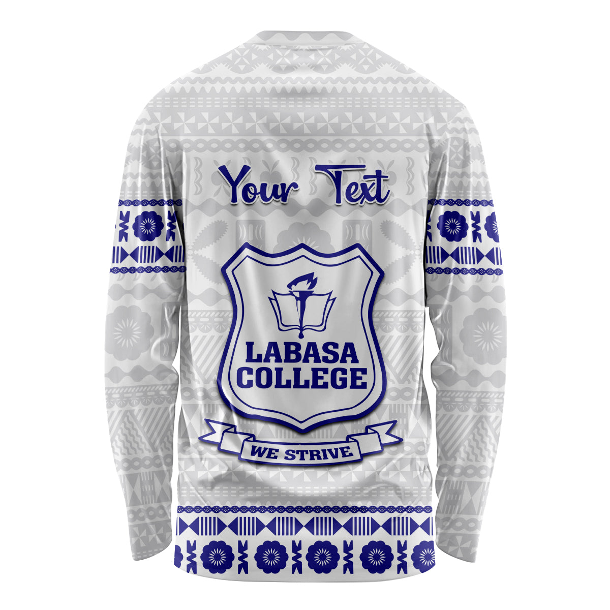 Personalised Fiji Labasa College Long Sleeve Shirt Fijian Tapa Pattern - Wonder Print Shop
