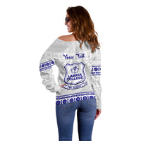 Personalised Fiji Labasa College Off Shoulder Sweater Fijian Tapa Pattern - Wonder Print Shop