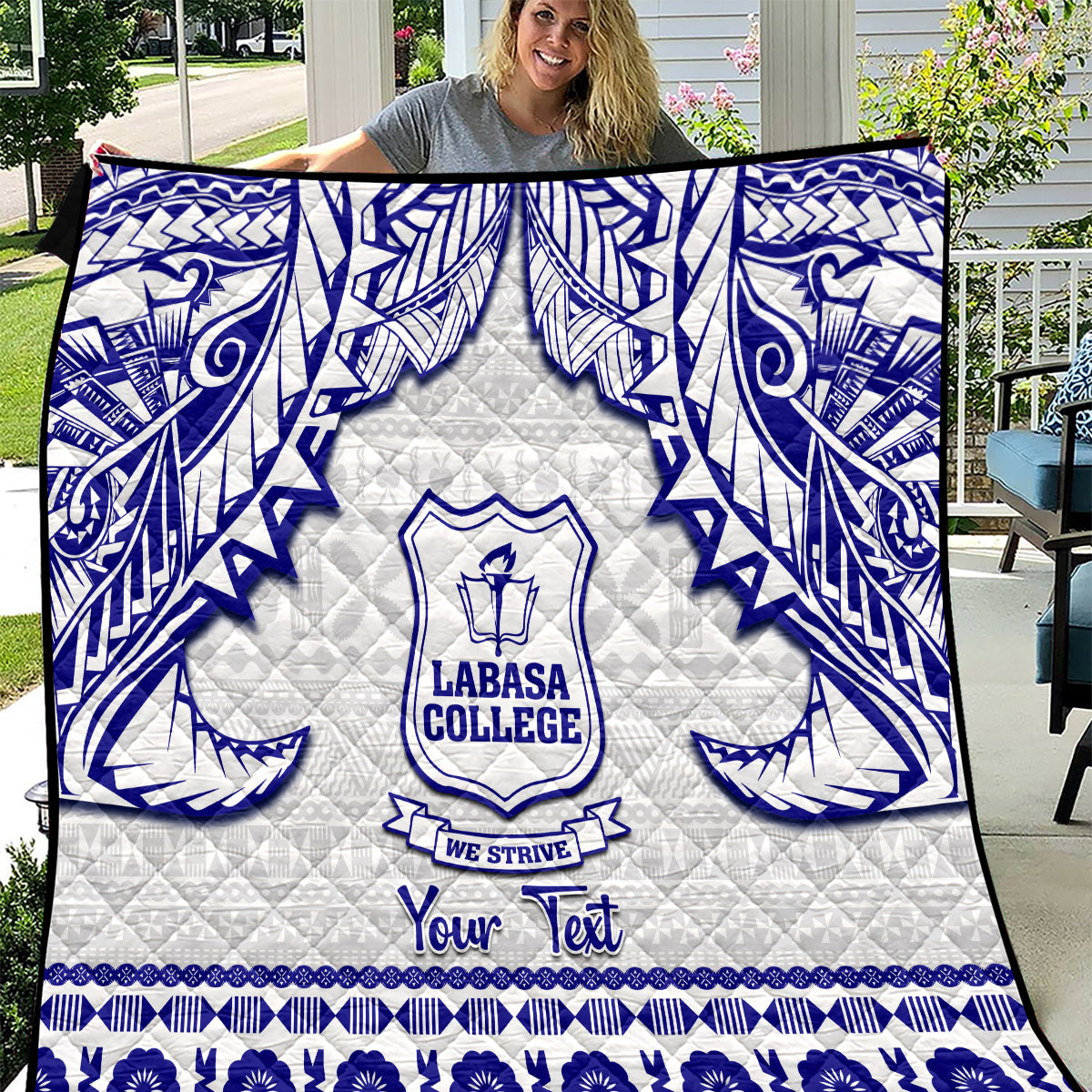 Personalised Fiji Labasa College Quilt Fijian Tapa Pattern - Wonder Print Shop