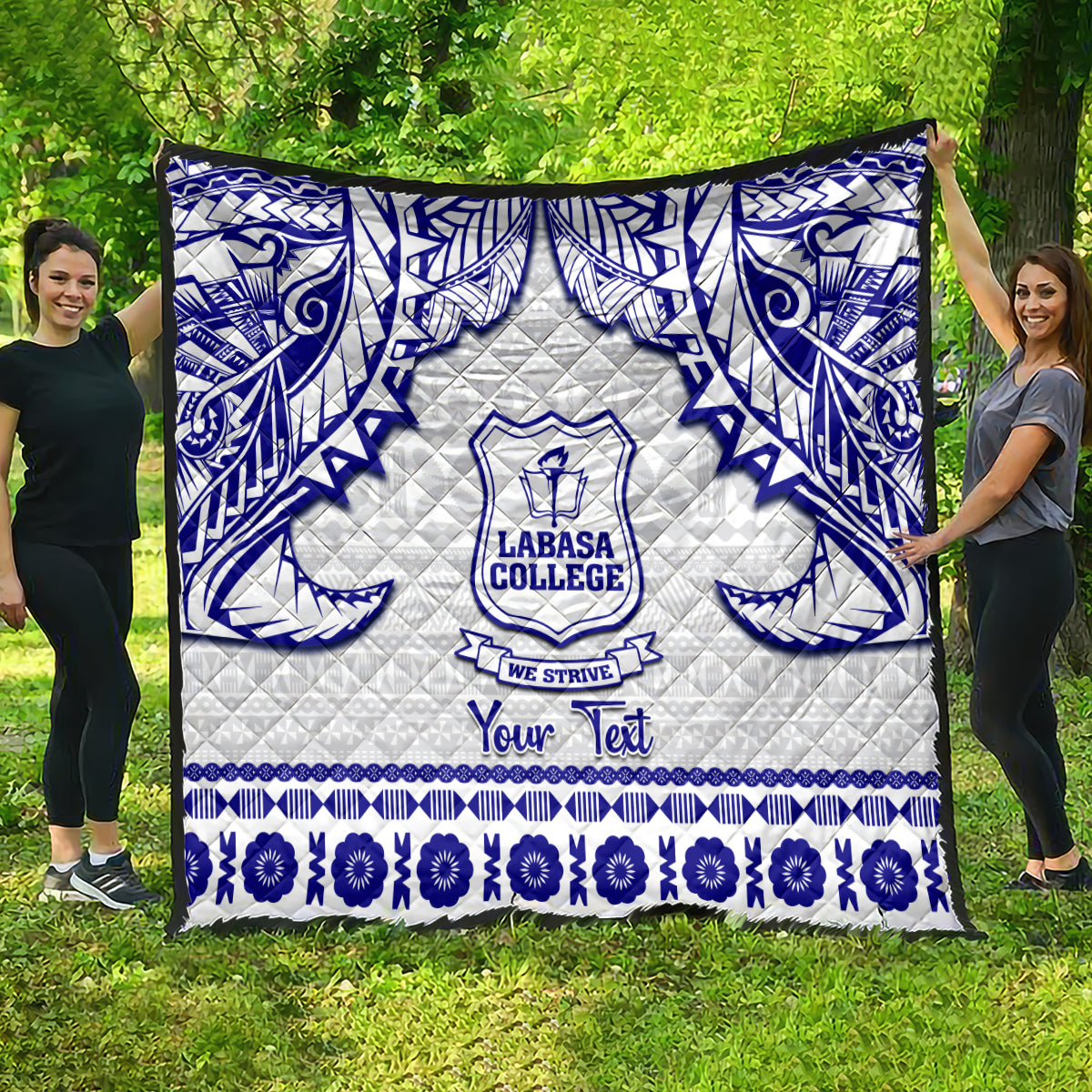 Personalised Fiji Labasa College Quilt Fijian Tapa Pattern - Wonder Print Shop