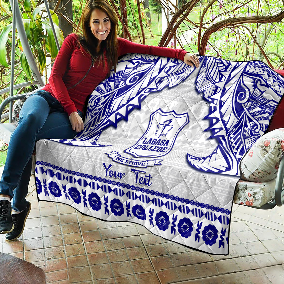 Personalised Fiji Labasa College Quilt Fijian Tapa Pattern - Wonder Print Shop