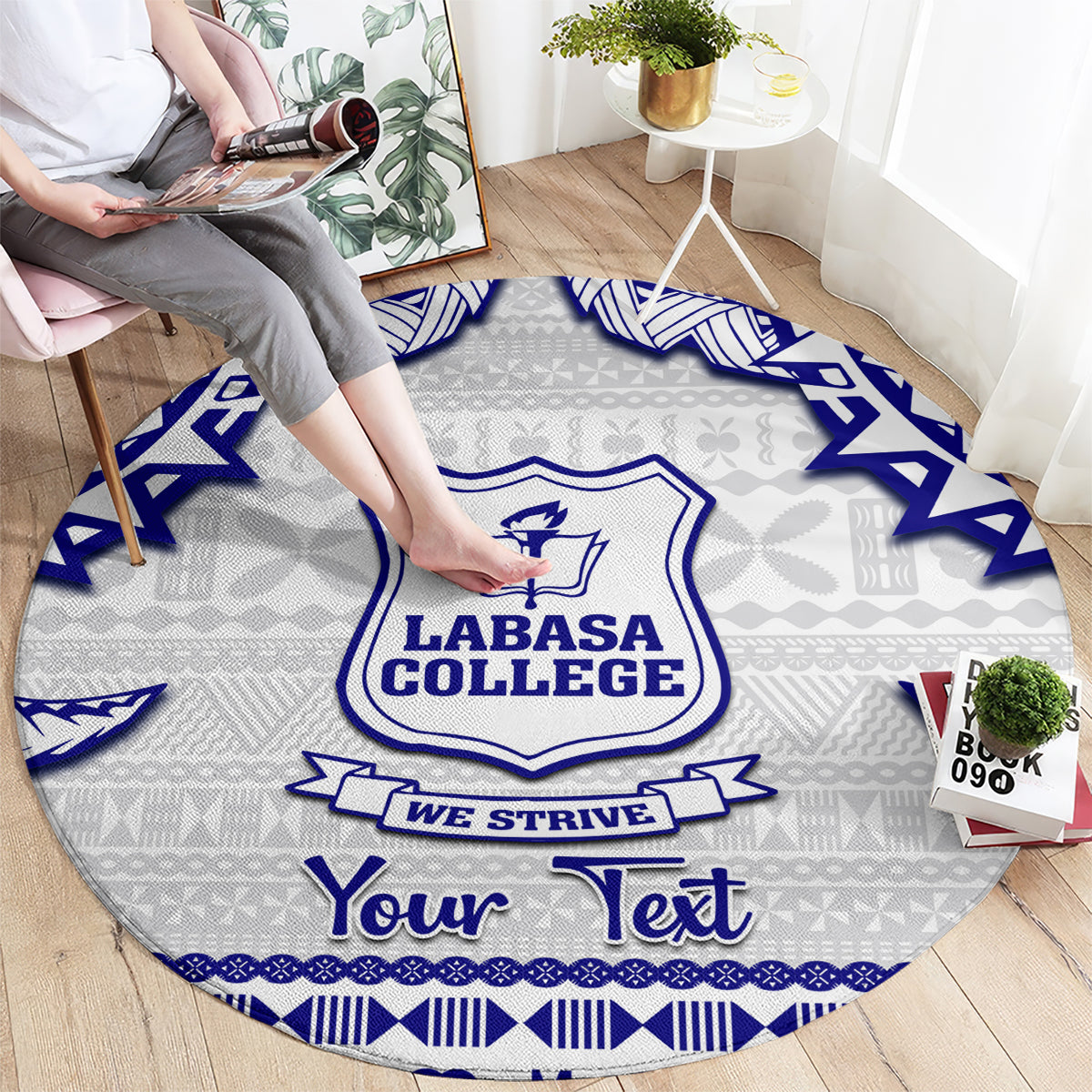 personalised-fiji-labasa-college-round-carpet-fijian-tapa-pattern