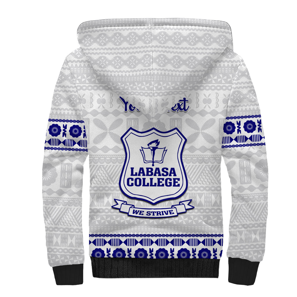 Personalised Fiji Labasa College Sherpa Hoodie Fijian Tapa Pattern - Wonder Print Shop