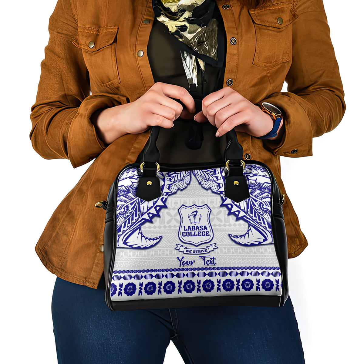 personalised-fiji-labasa-college-shoulder-handbag-fijian-tapa-pattern