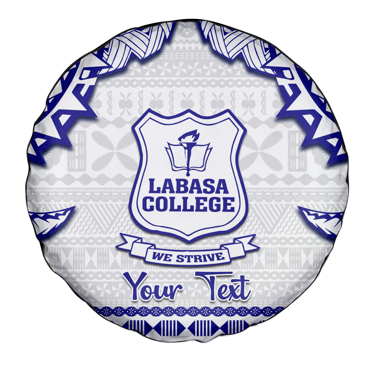 Personalised Fiji Labasa College Spare Tire Cover Fijian Tapa Pattern - Wonder Print Shop