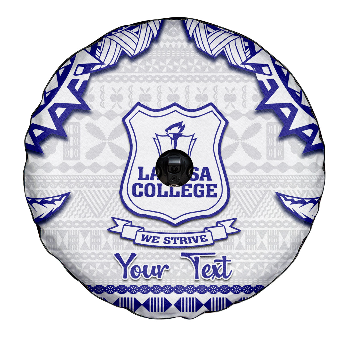 Personalised Fiji Labasa College Spare Tire Cover Fijian Tapa Pattern - Wonder Print Shop