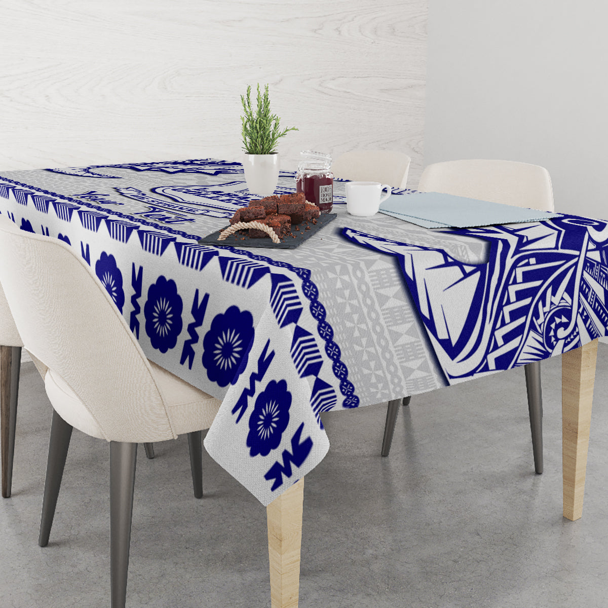 Personalised Fiji Labasa College Tablecloth Fijian Tapa Pattern - Wonder Print Shop