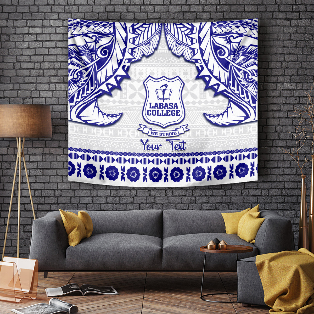 Personalised Fiji Labasa College Tapestry Fijian Tapa Pattern - Wonder Print Shop