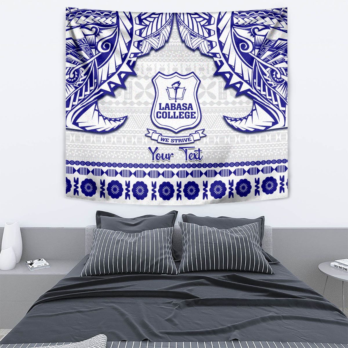Personalised Fiji Labasa College Tapestry Fijian Tapa Pattern - Wonder Print Shop