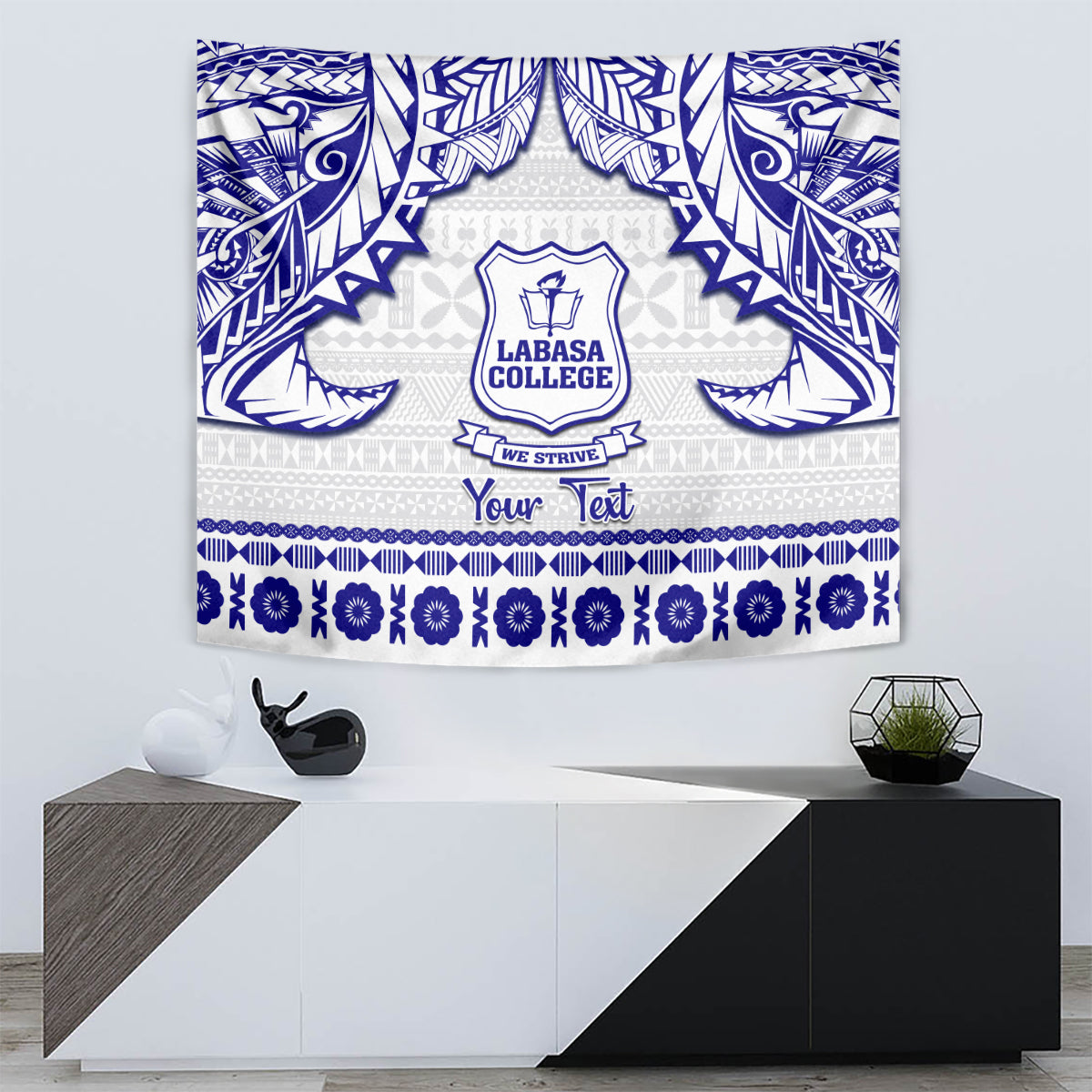 Personalised Fiji Labasa College Tapestry Fijian Tapa Pattern - Wonder Print Shop
