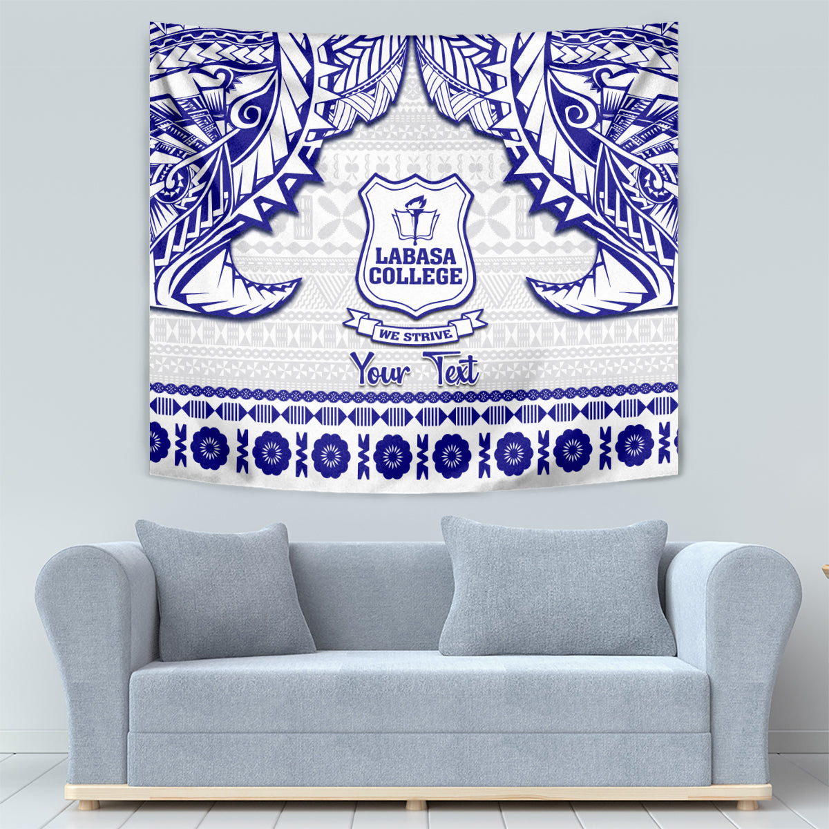 Personalised Fiji Labasa College Tapestry Fijian Tapa Pattern - Wonder Print Shop