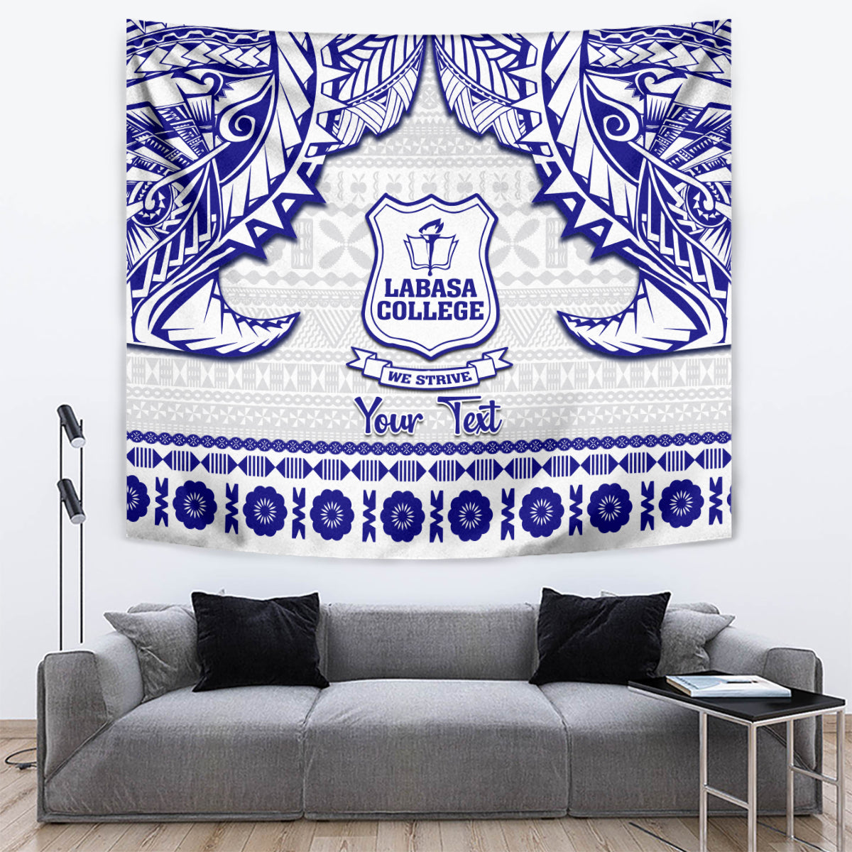 Personalised Fiji Labasa College Tapestry Fijian Tapa Pattern - Wonder Print Shop
