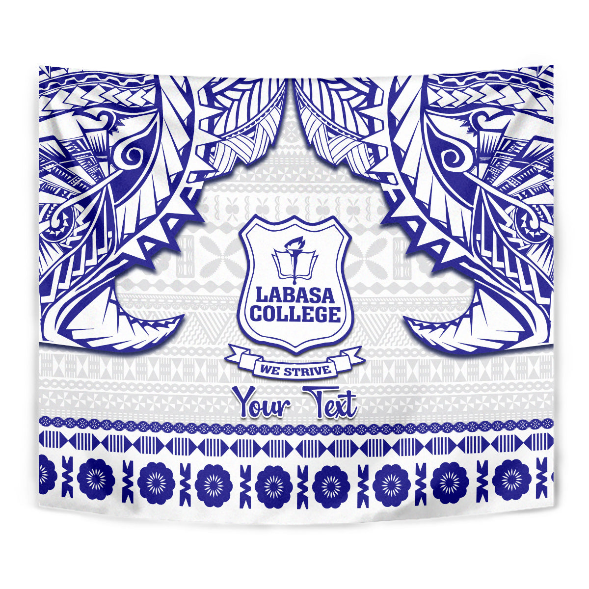 Personalised Fiji Labasa College Tapestry Fijian Tapa Pattern - Wonder Print Shop