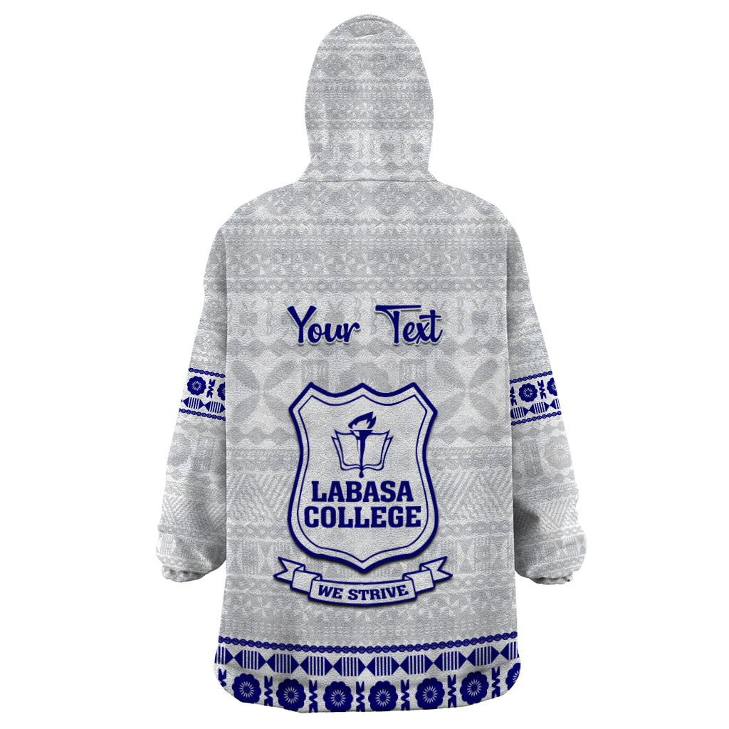 Personalised Fiji Labasa College Wearable Blanket Hoodie Fijian Tapa Pattern - Wonder Print Shop