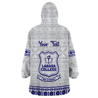 Personalised Fiji Labasa College Wearable Blanket Hoodie Fijian Tapa Pattern - Wonder Print Shop