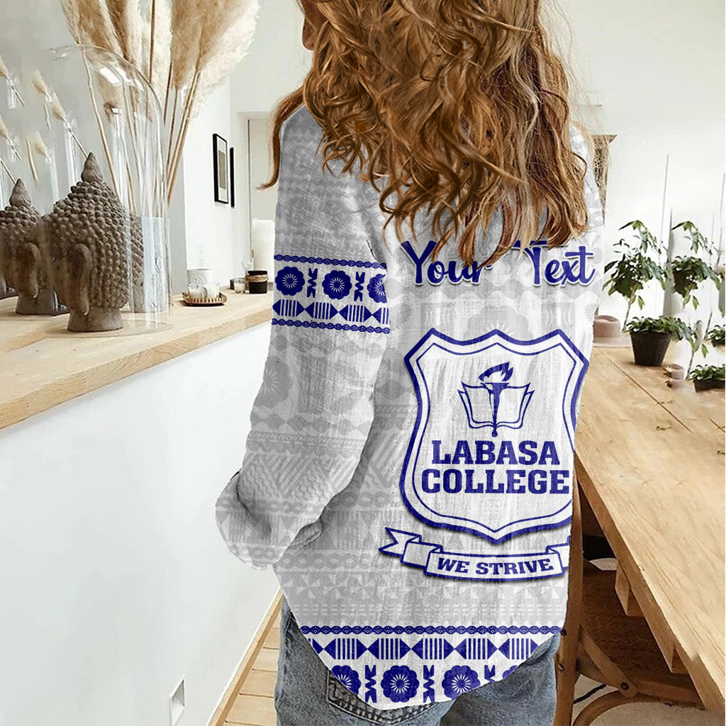 Personalised Fiji Labasa College Women Casual Shirt Fijian Tapa Pattern - Wonder Print Shop