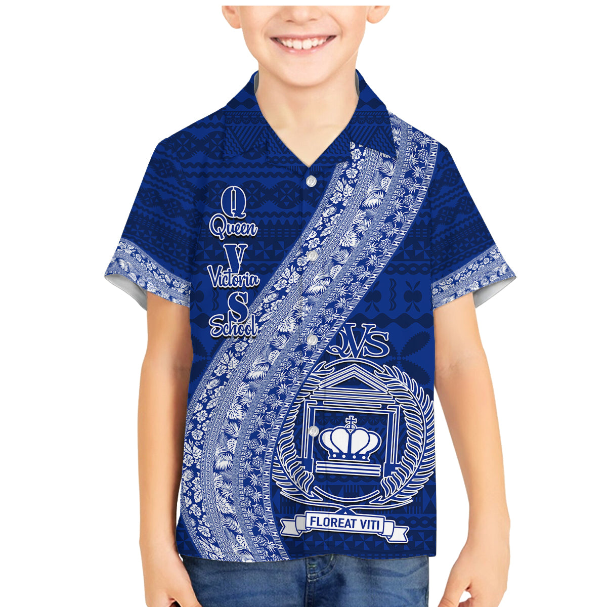 Personalised Fiji Queen Victoria School Family Matching Mermaid Dress and Hawaiian Shirt Fijian Tapa Pattern - Wonder Print Shop
