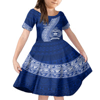 Personalised Fiji Queen Victoria School Family Matching Off Shoulder Short Dress and Hawaiian Shirt Fijian Tapa Pattern - Wonder Print Shop