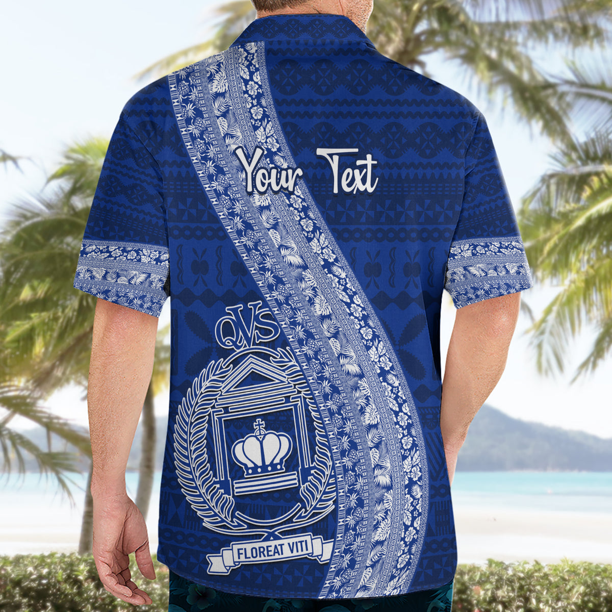 Personalised Fiji Queen Victoria School Hawaiian Shirt Fijian Tapa Pattern - Wonder Print Shop