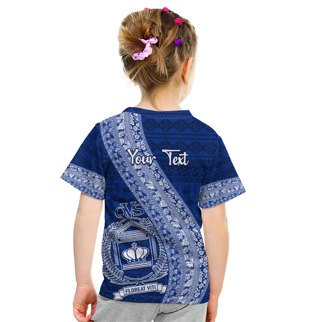 Personalised Fiji Queen Victoria School Kid T Shirt Fijian Tapa Pattern - Wonder Print Shop