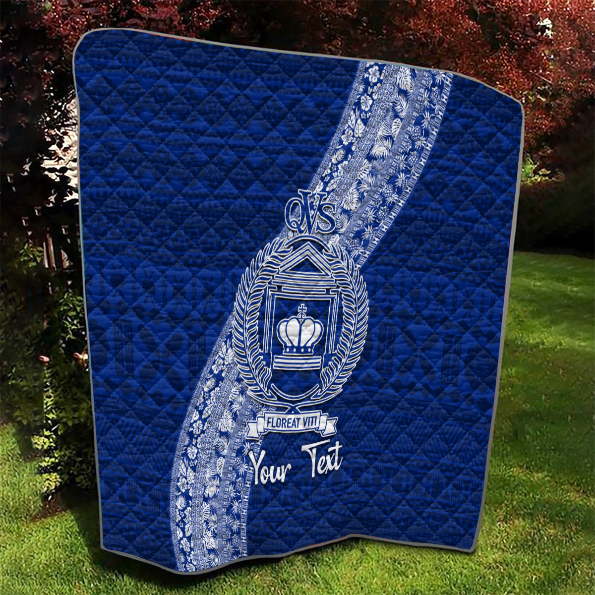 Personalised Fiji Queen Victoria School Quilt Fijian Tapa Pattern - Wonder Print Shop